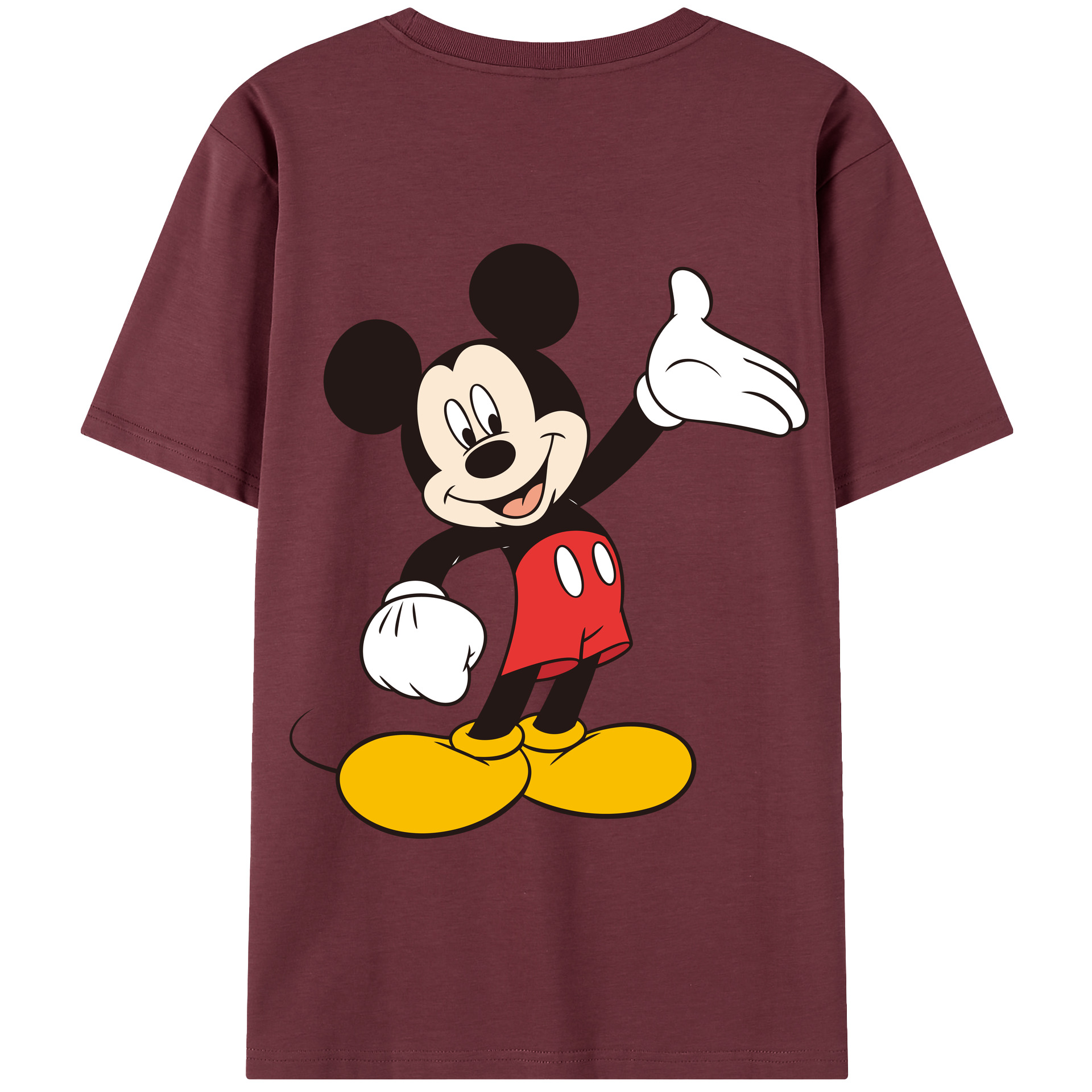（画像用） ミッキーマウス Mickey Mouse 綿100％半袖Tシャツ（背面プリント）